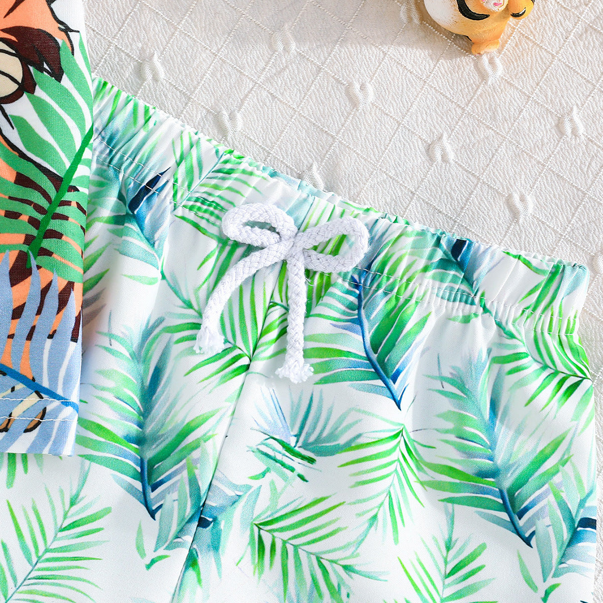 Boys Printed Round Neck T-shirt With Shorts