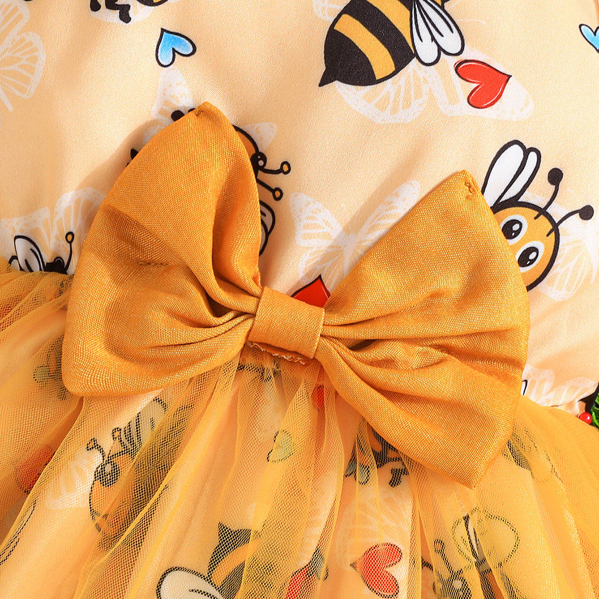 Girls Bee Printed Shoulder Straps Sleeveless Top With Skirt