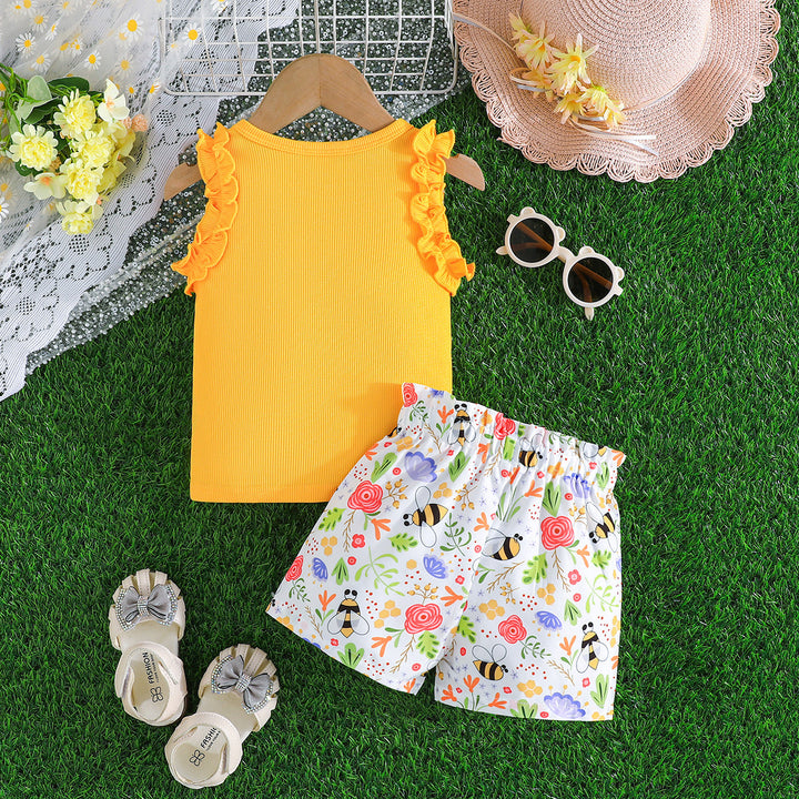 Girls Sleeveless Top With Shorts