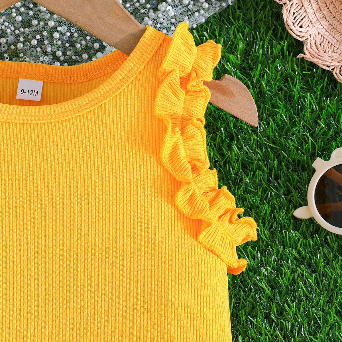 Girls Sleeveless Top With Shorts