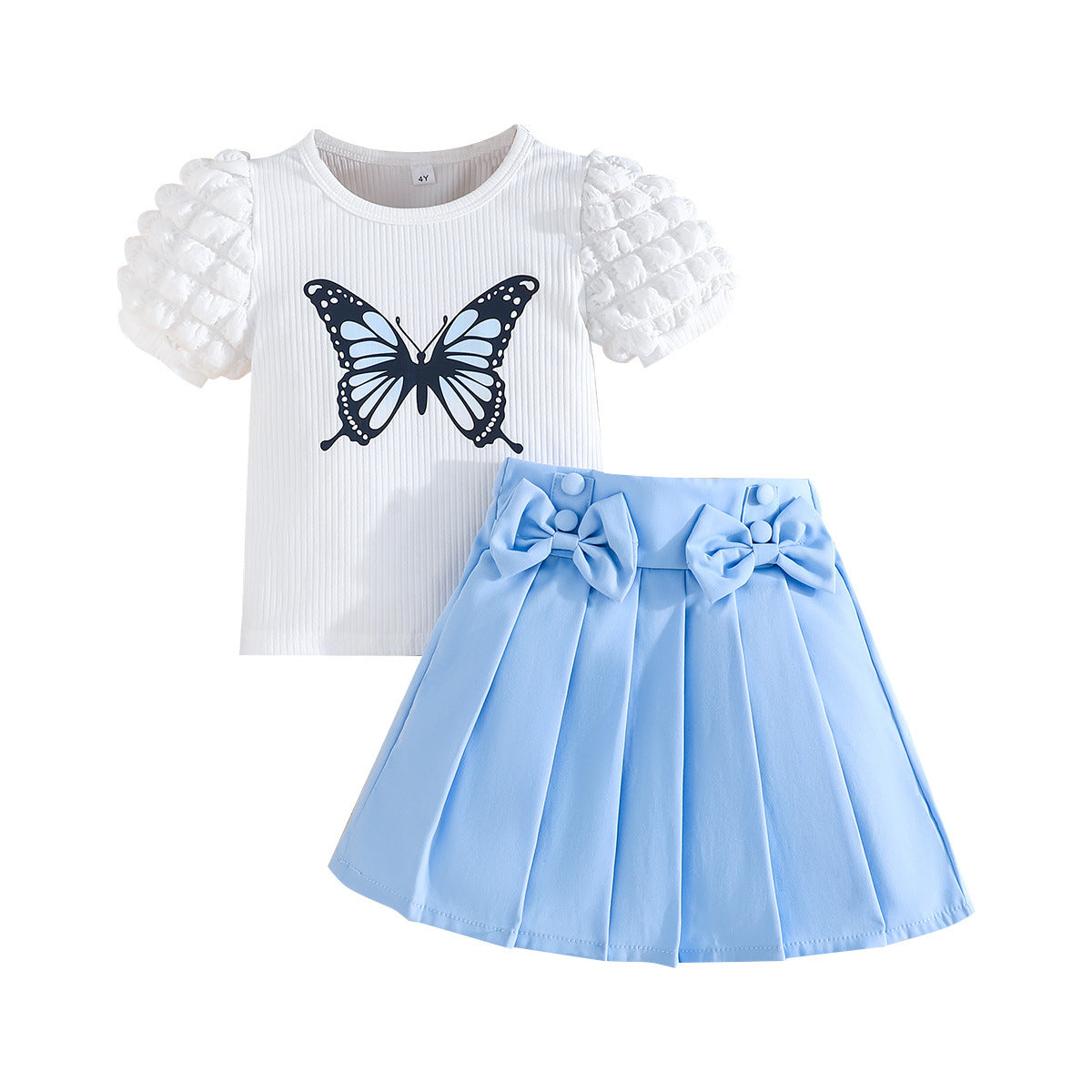 Girls Printed Top With Skirt