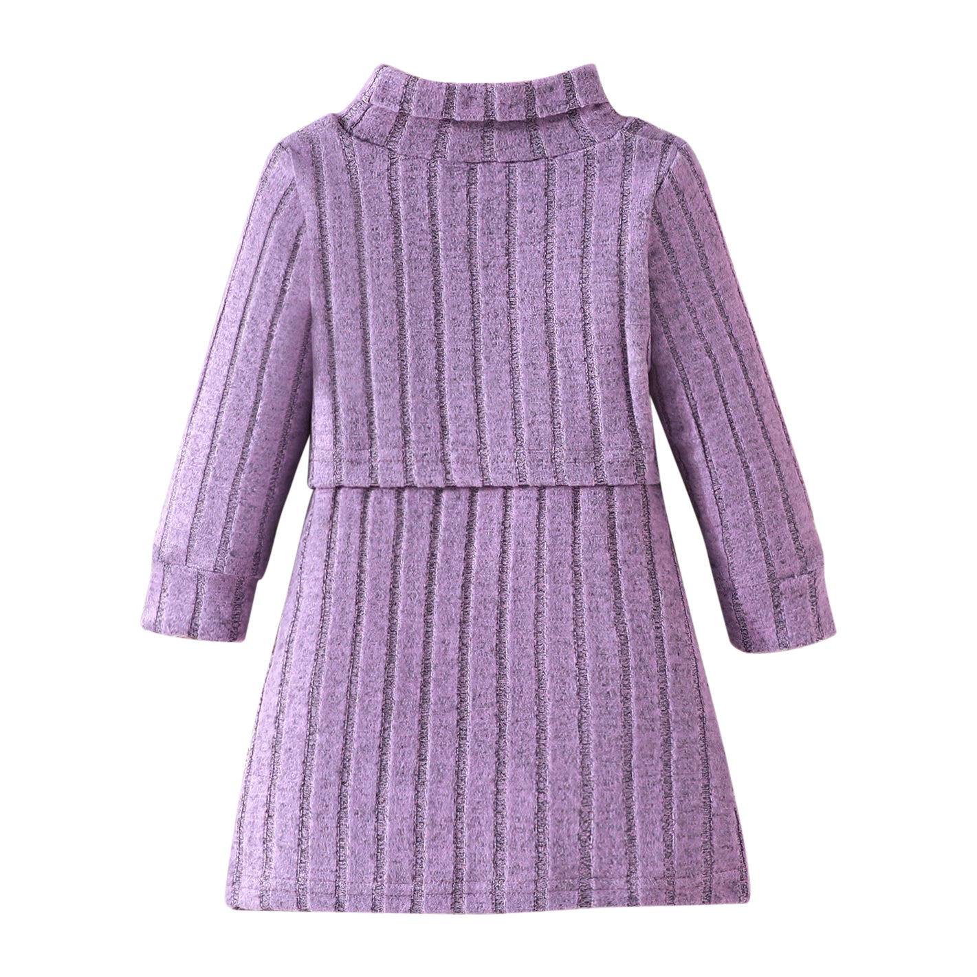 Girls Purple Striped Tunic with Skirt