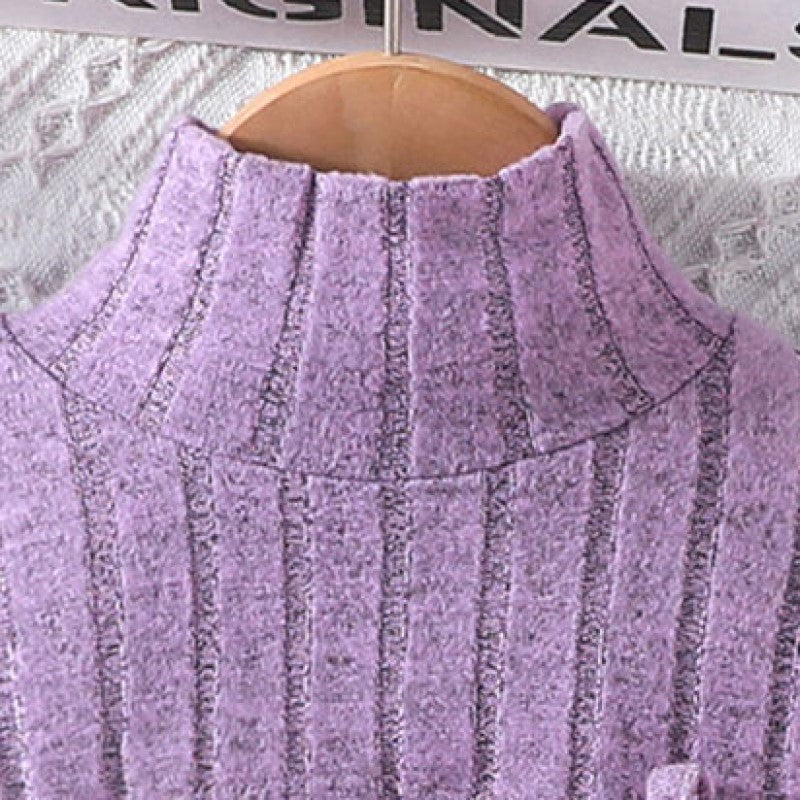 Girls Purple Striped Tunic with Skirt