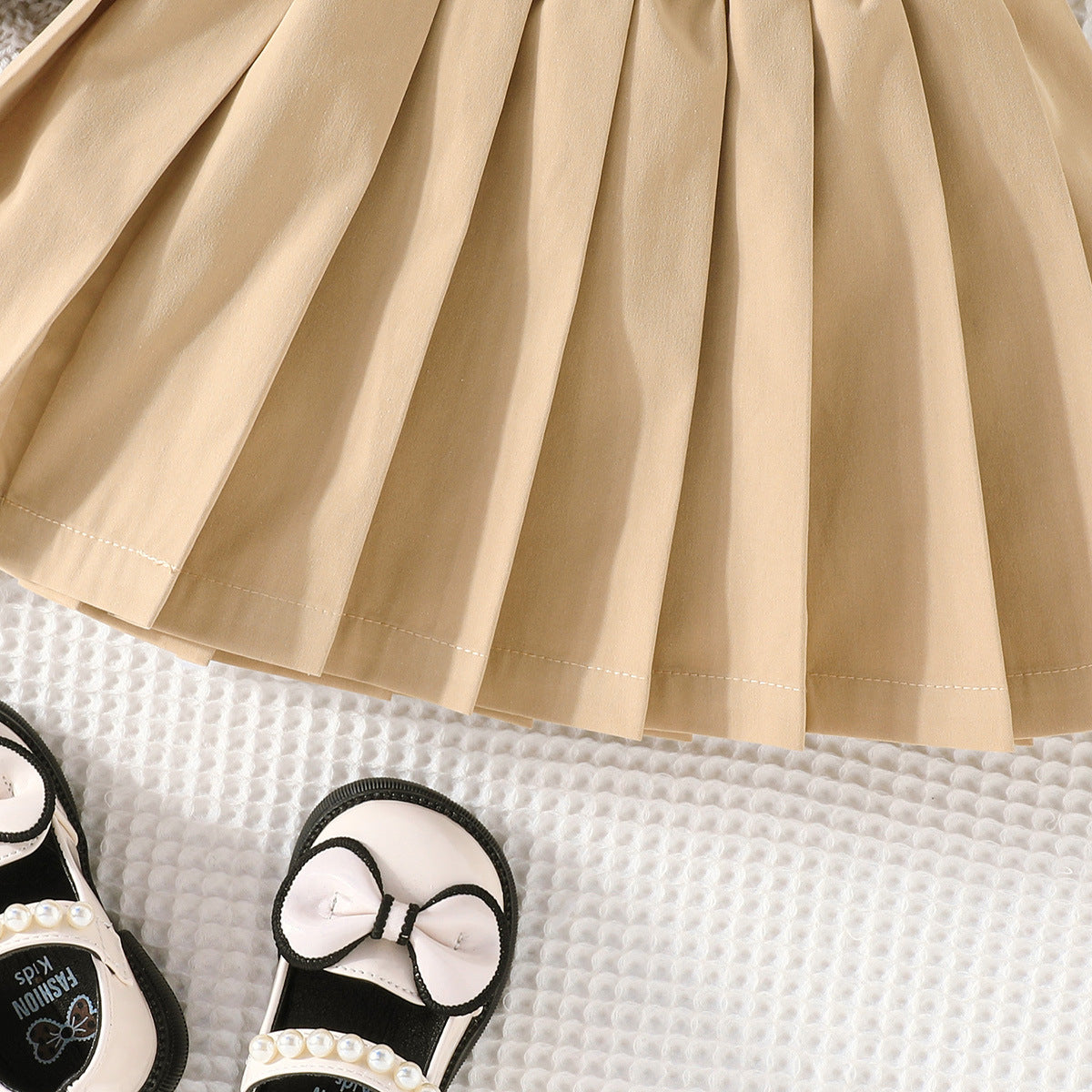 Girls Navy Blue & Cream-Coloured Shirt with Skirt