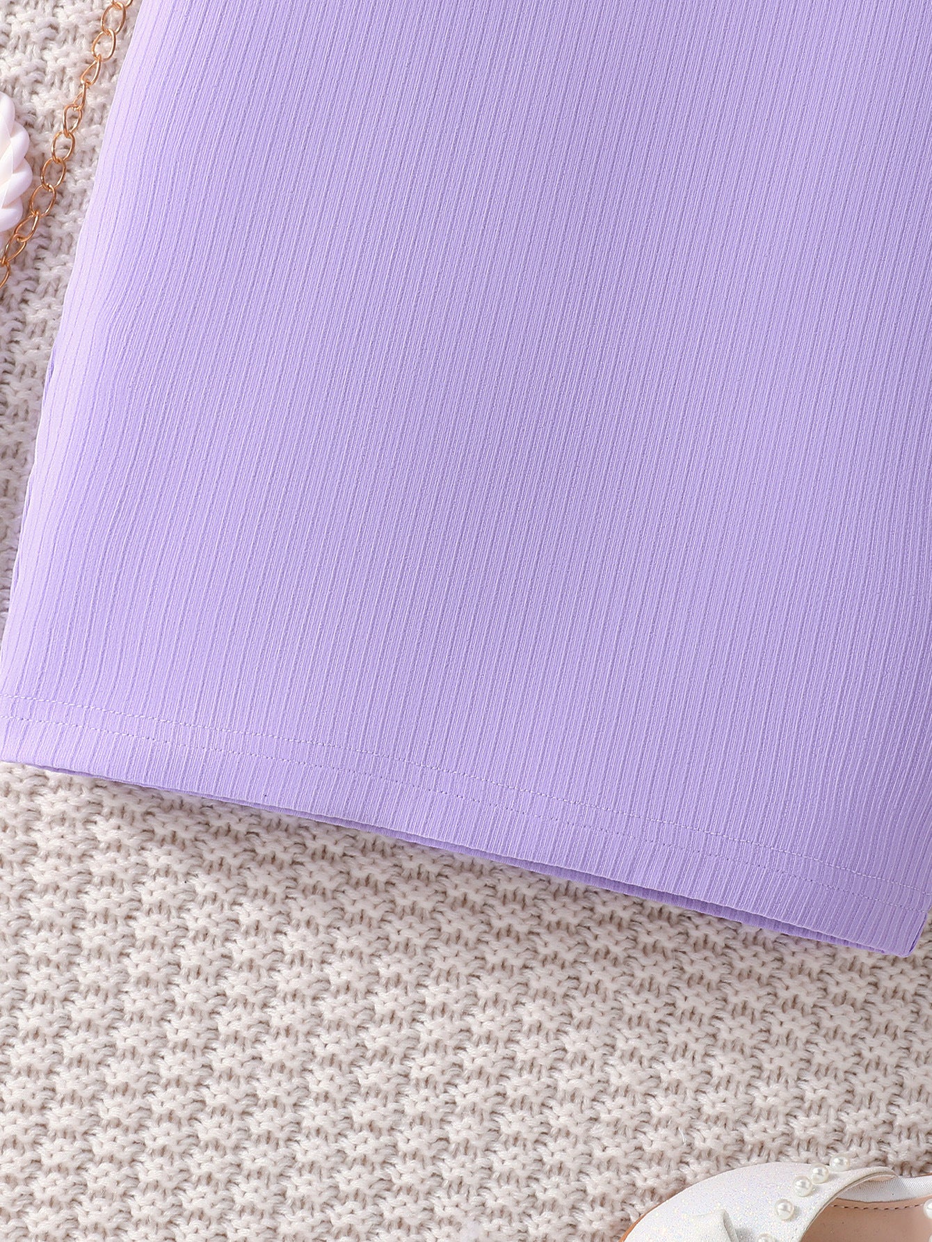 Lavender Bell Sleeves Round Neck Bodycon Dress