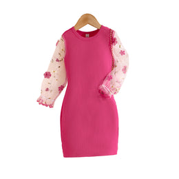Fuchsia Round Neck Bodycon Dress