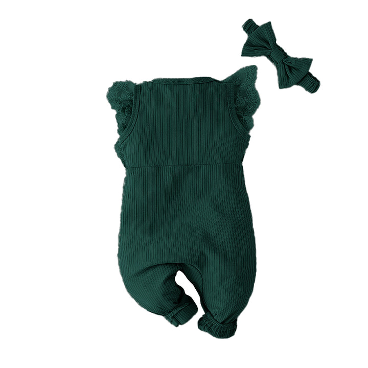 Girls Ribbed Rompers