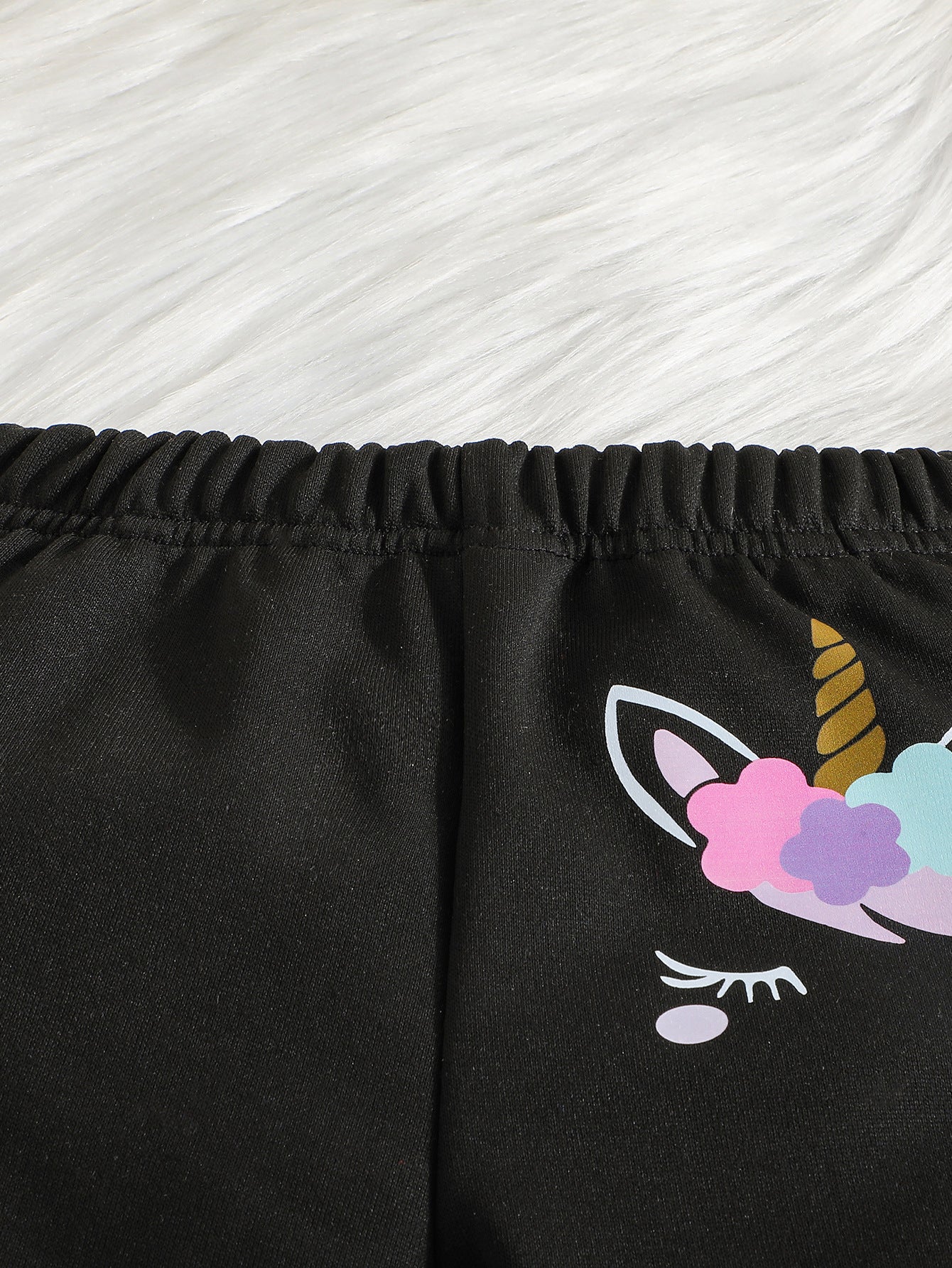 Girls Pink & Black Printed T-Shirt With Trousers