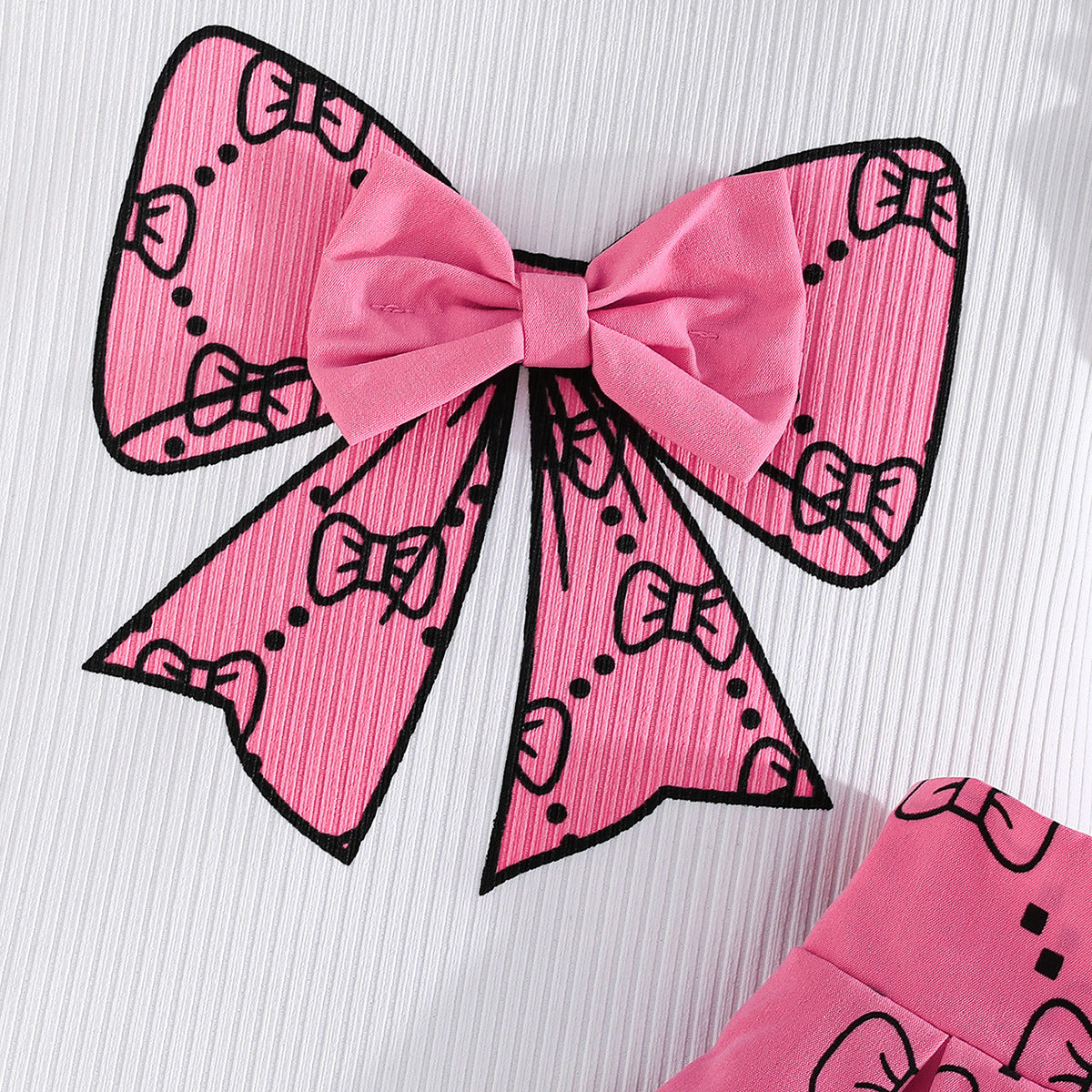 Girls Printed Top with Skirt