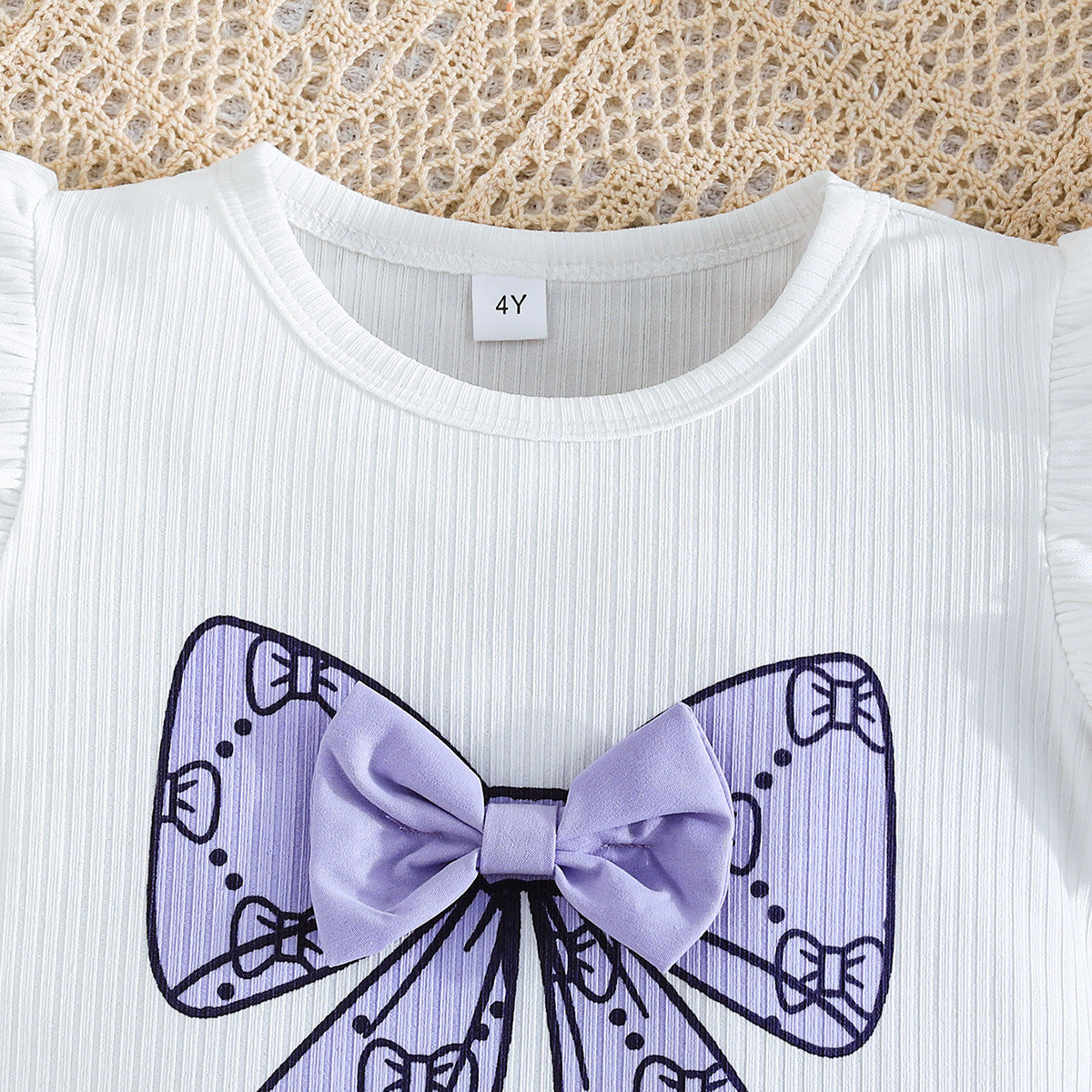 Girls Printed Top with Skirt Clothing Set