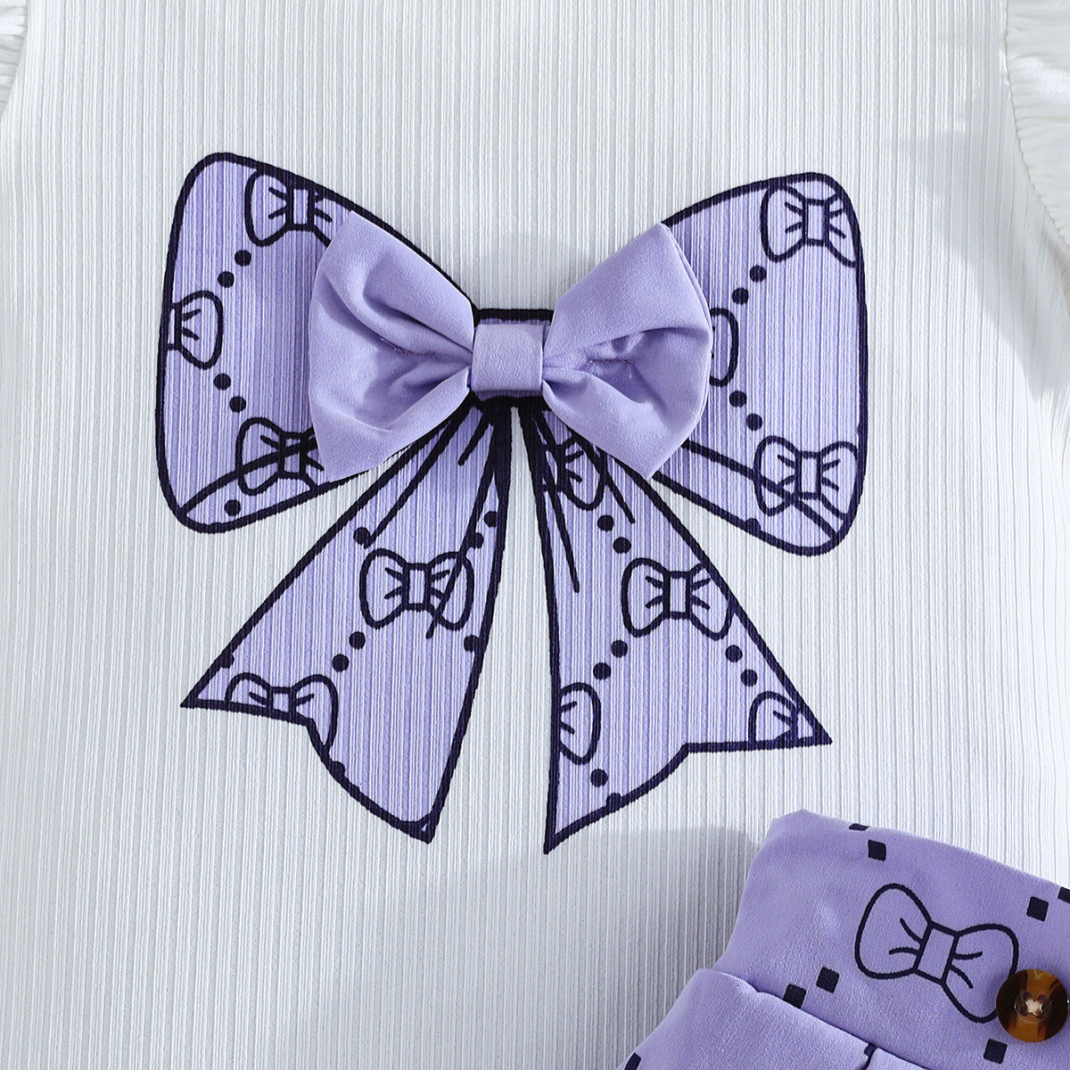 Girls Printed Top with Skirt Clothing Set