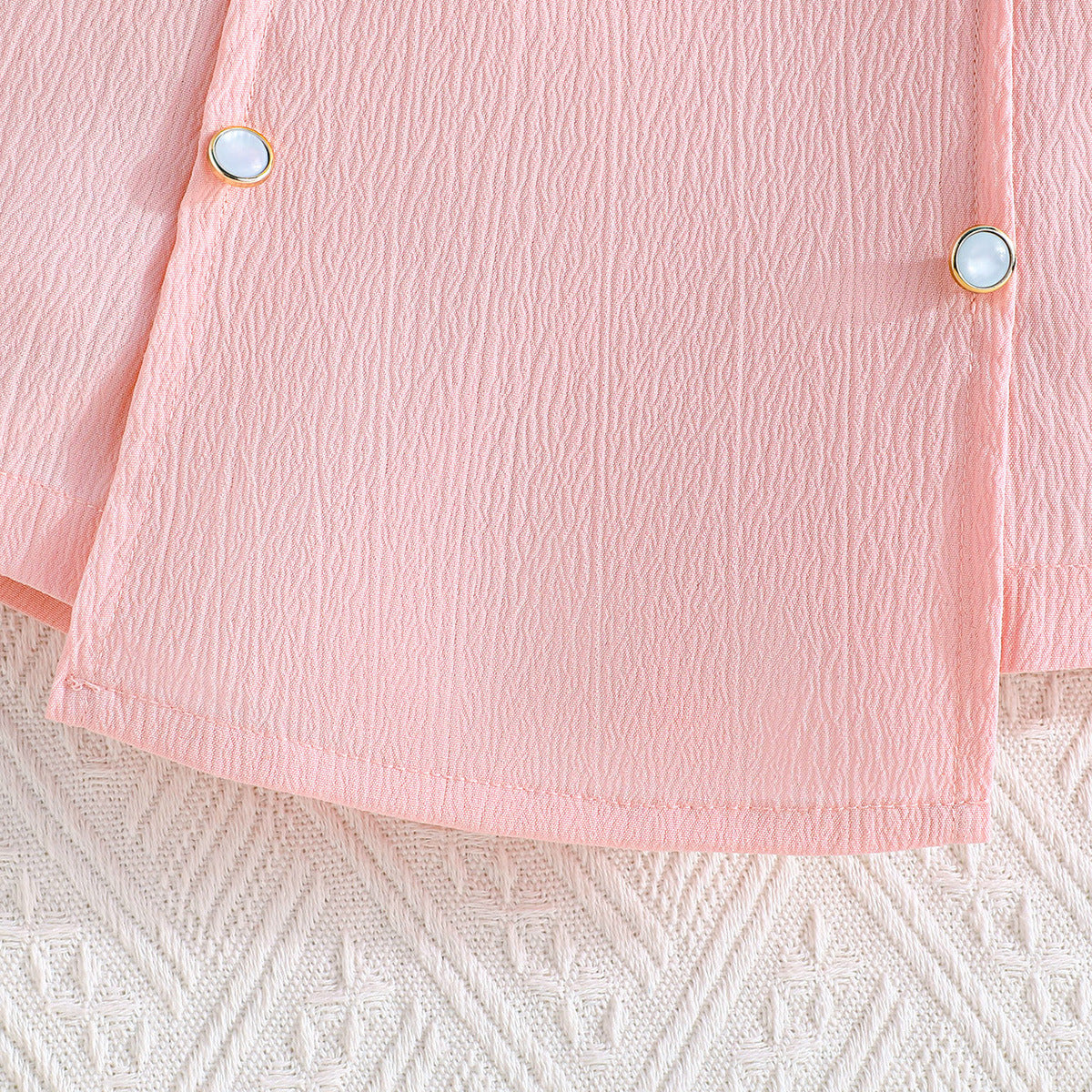 Girls Colourblocked Shawl Collar Coat with Skirt