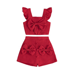 Girls Sleeveless Top With Shorts