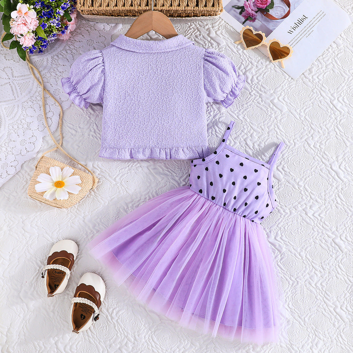 Girls Printed Tunic with Skirt