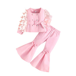 Girls Embellished Square Neck Top with Palazzos