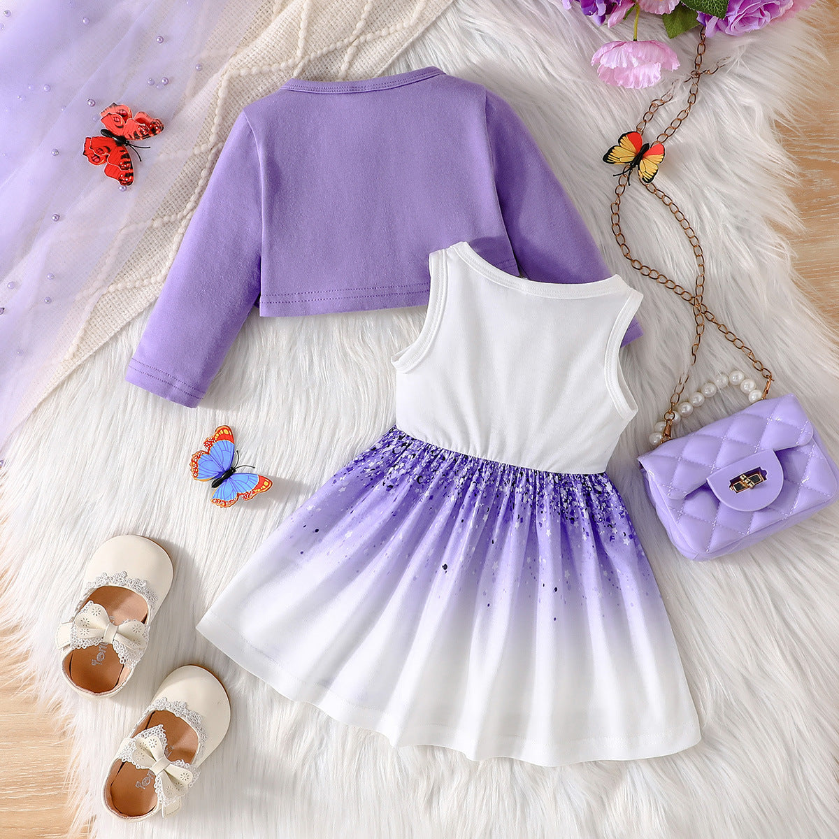 Girls Printed Tunic with Skirt