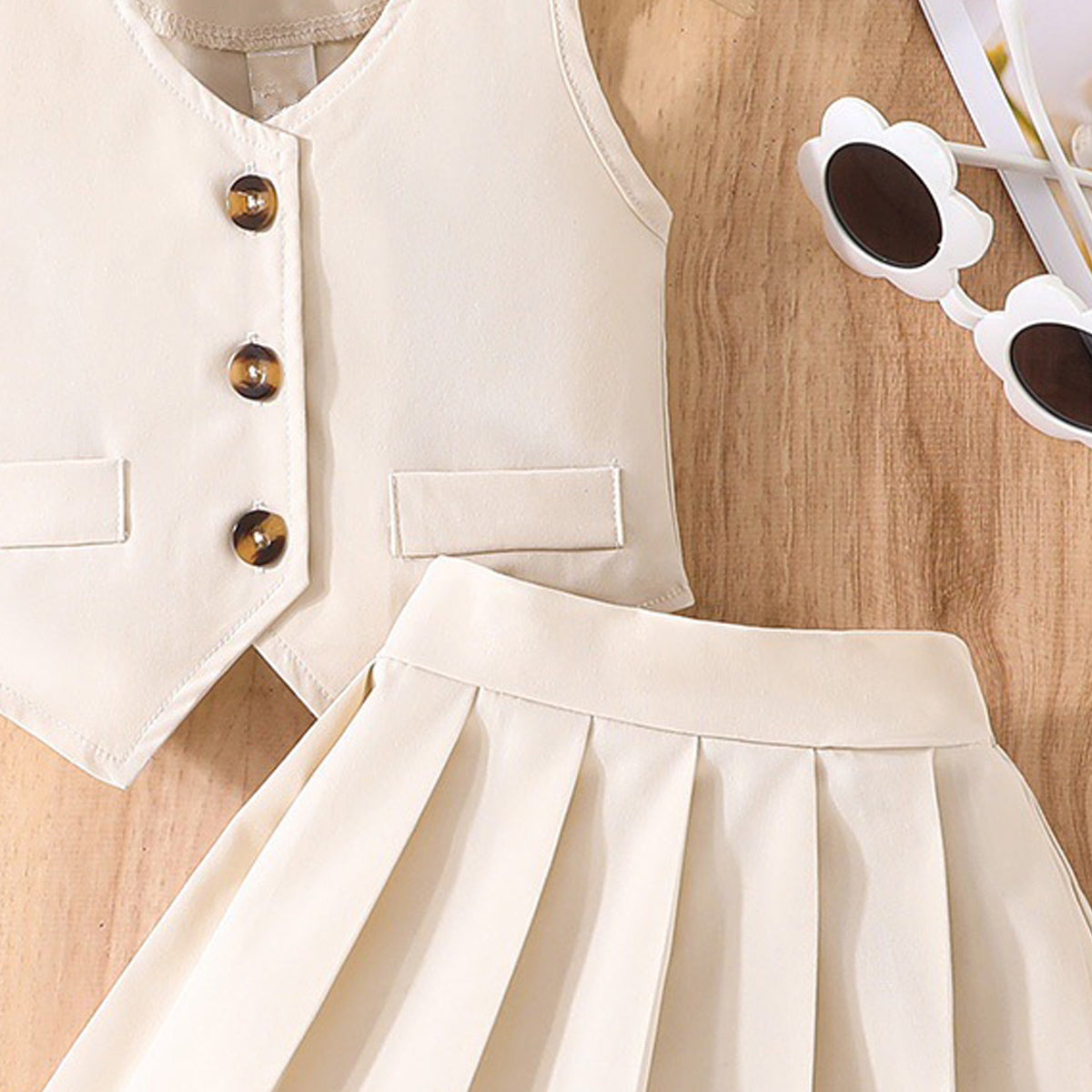Girl Coat with Skirt Clothing Set