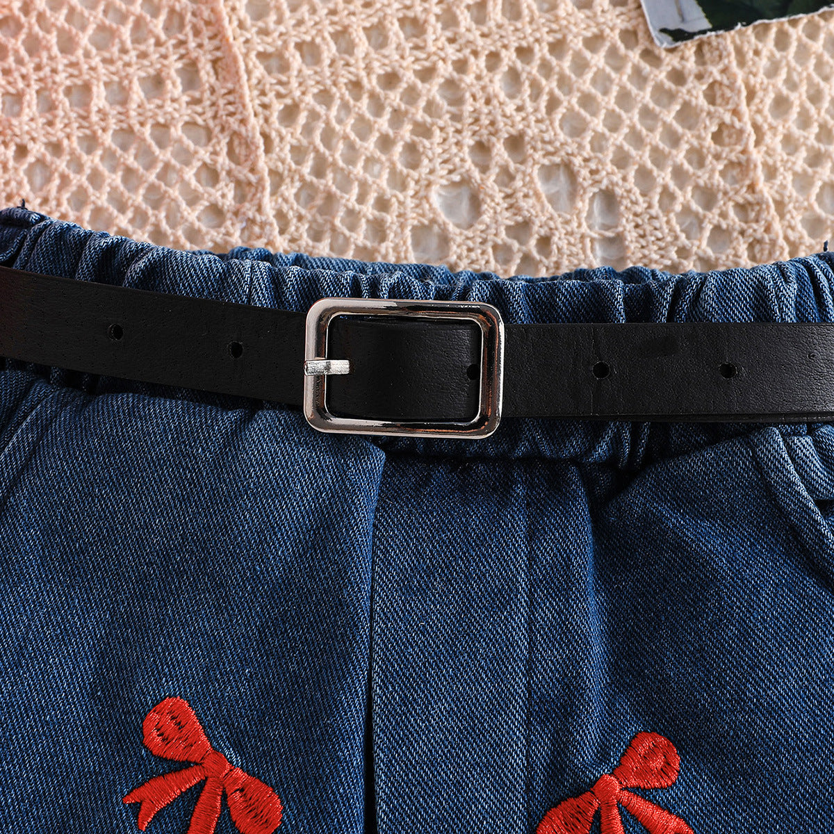 Girls Shoulder Straps Top With Shorts