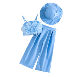 Girls Square Neck Sleeveless Top With Palazzos