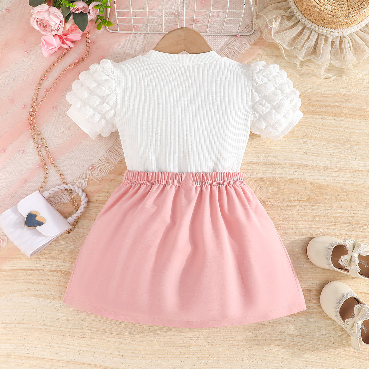 Girls Embellished Top with Skirt