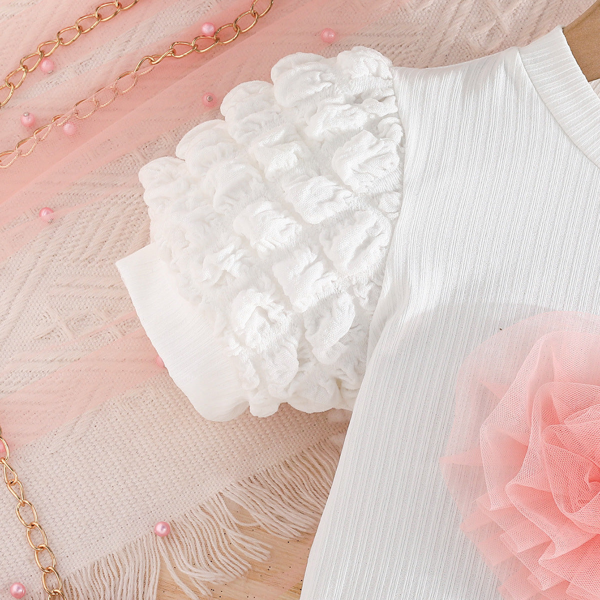 Girls Embellished Top with Skirt