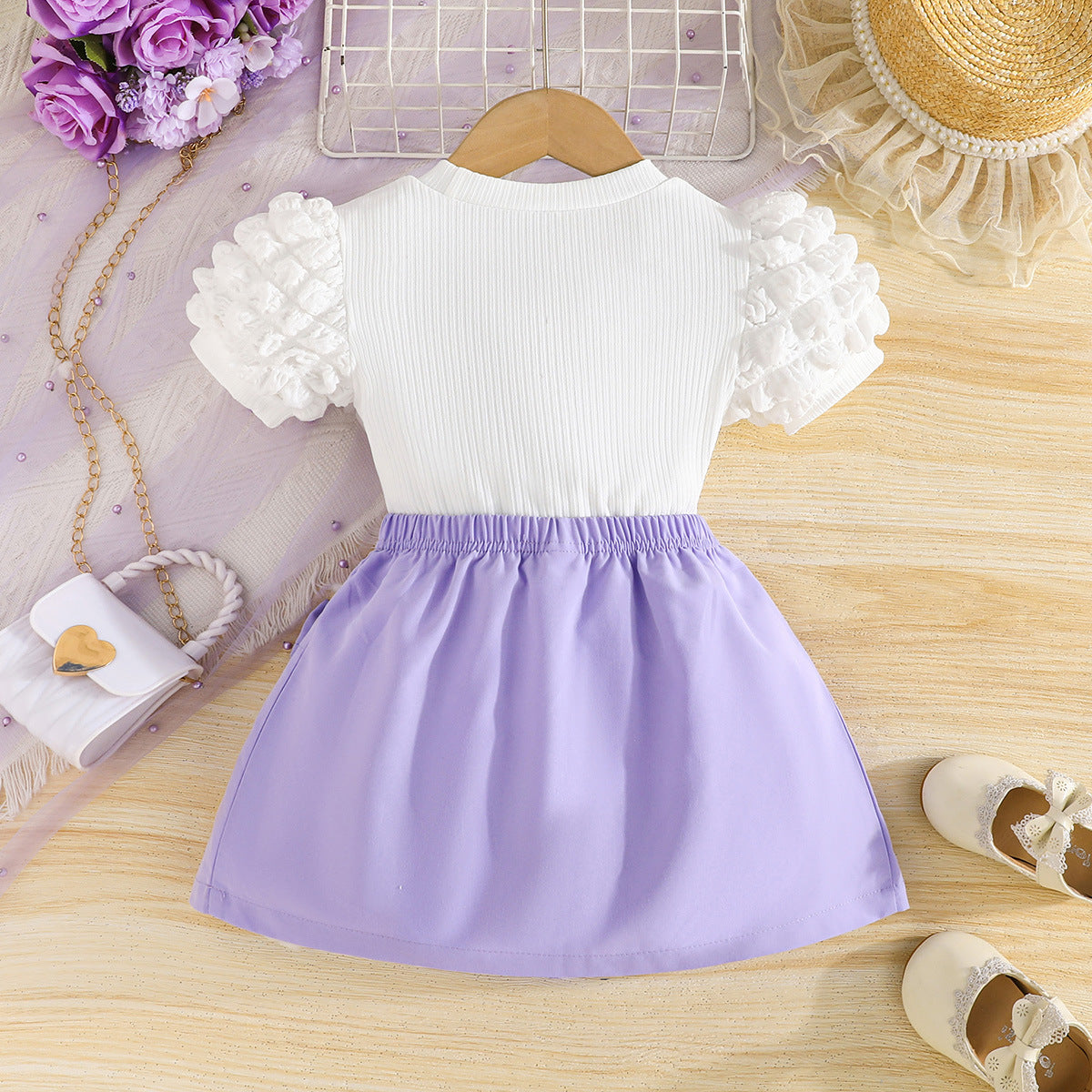 Girls Embellished Top with Skirt