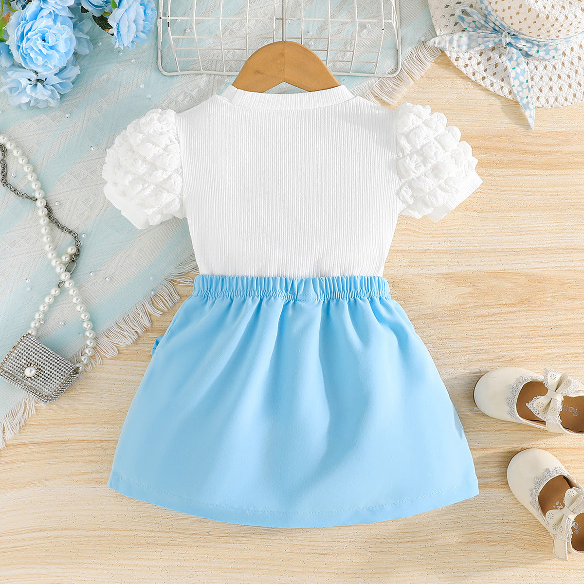 Girls Embellished Top with Skirt