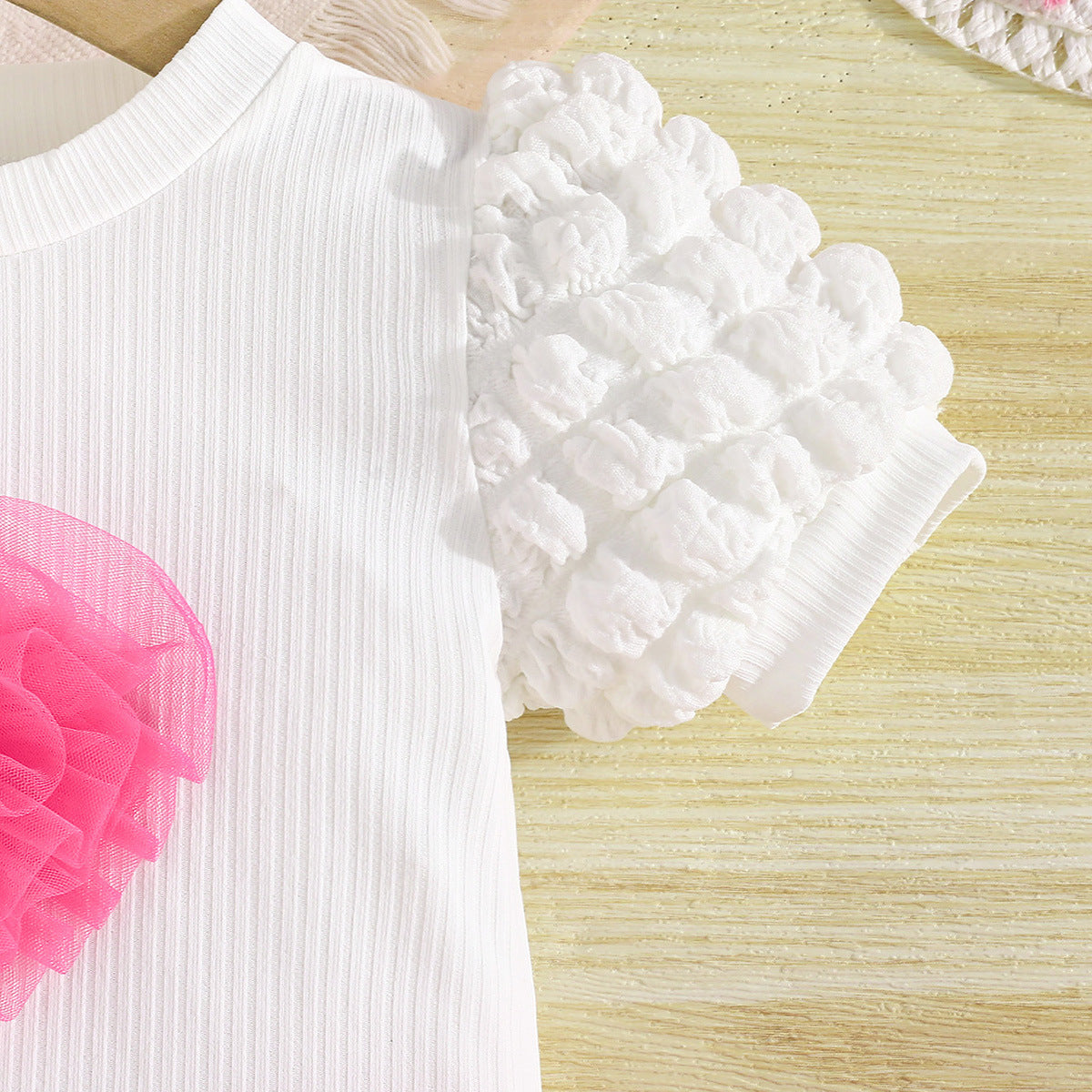Girls Round Neck Top with Skirt