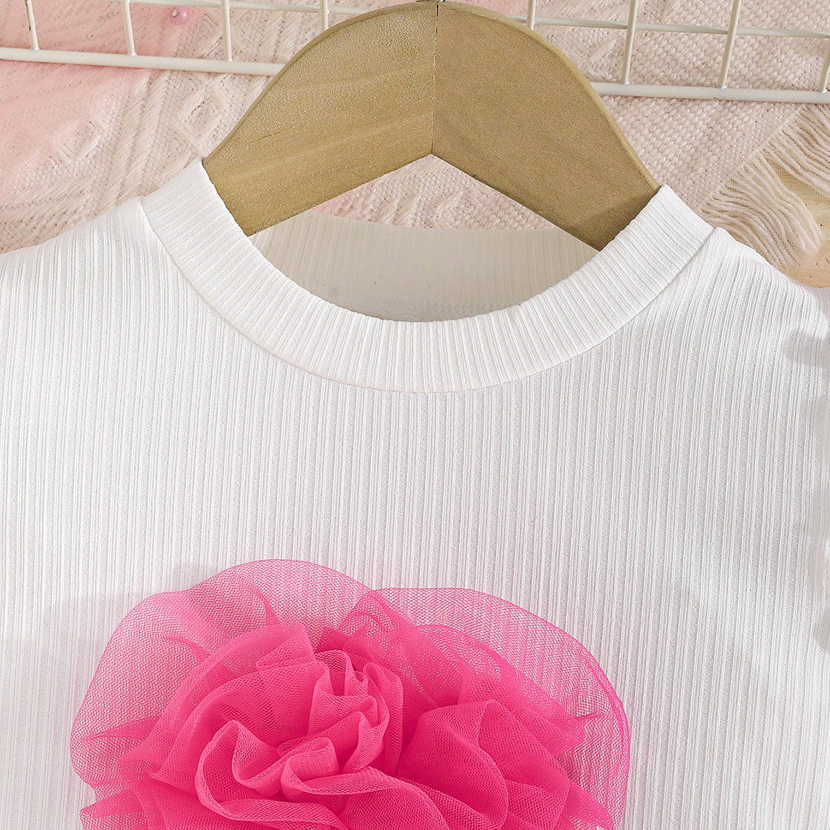 Girls Round Neck Top with Skirt