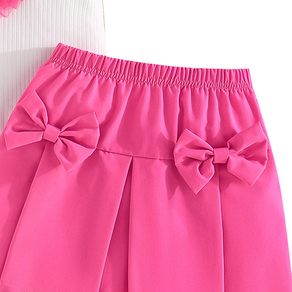Girls Round Neck Top with Skirt