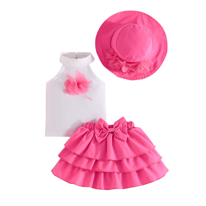 Girls Embellished Top With Skirt