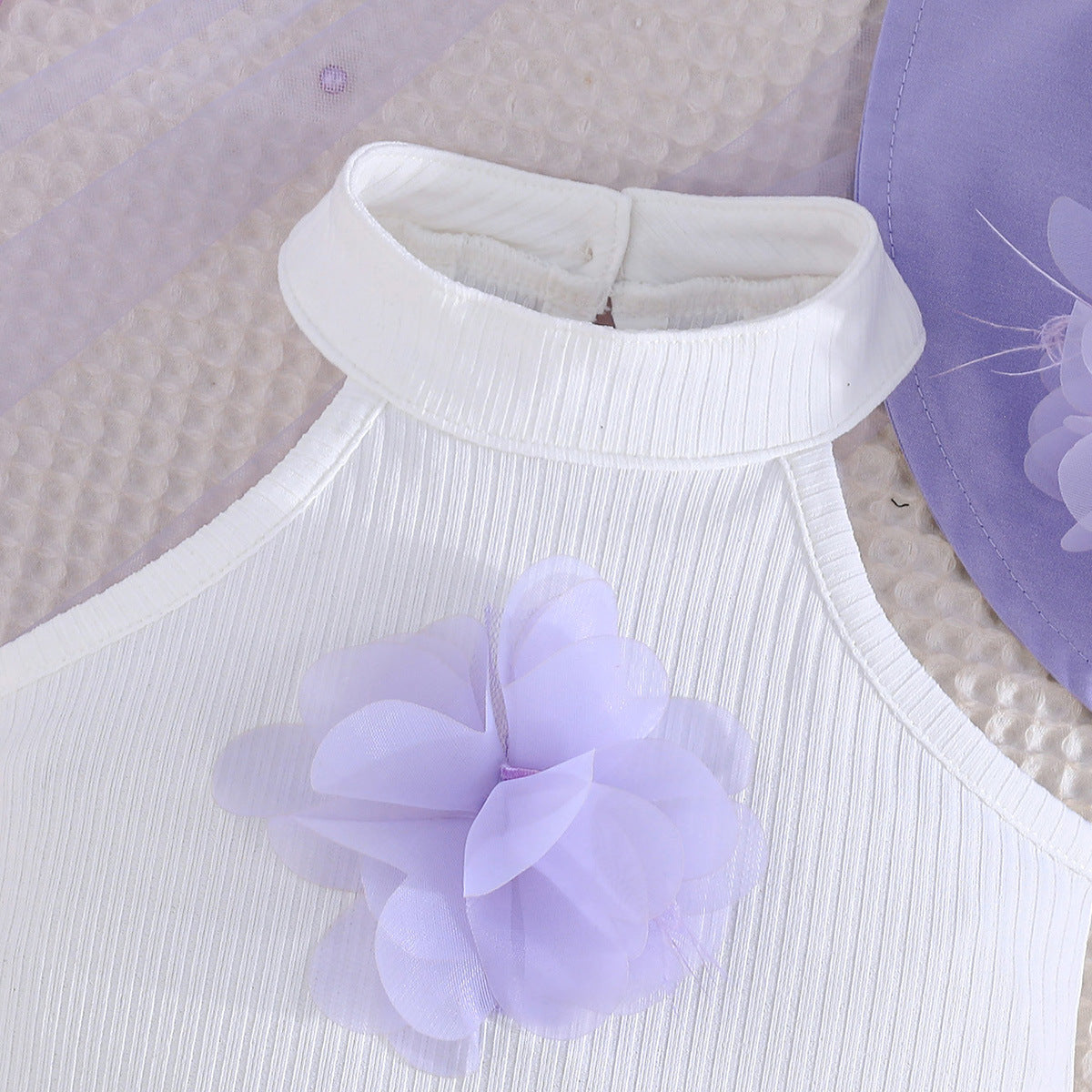 Girls Halter Neck Sleeveless Top With Skirt