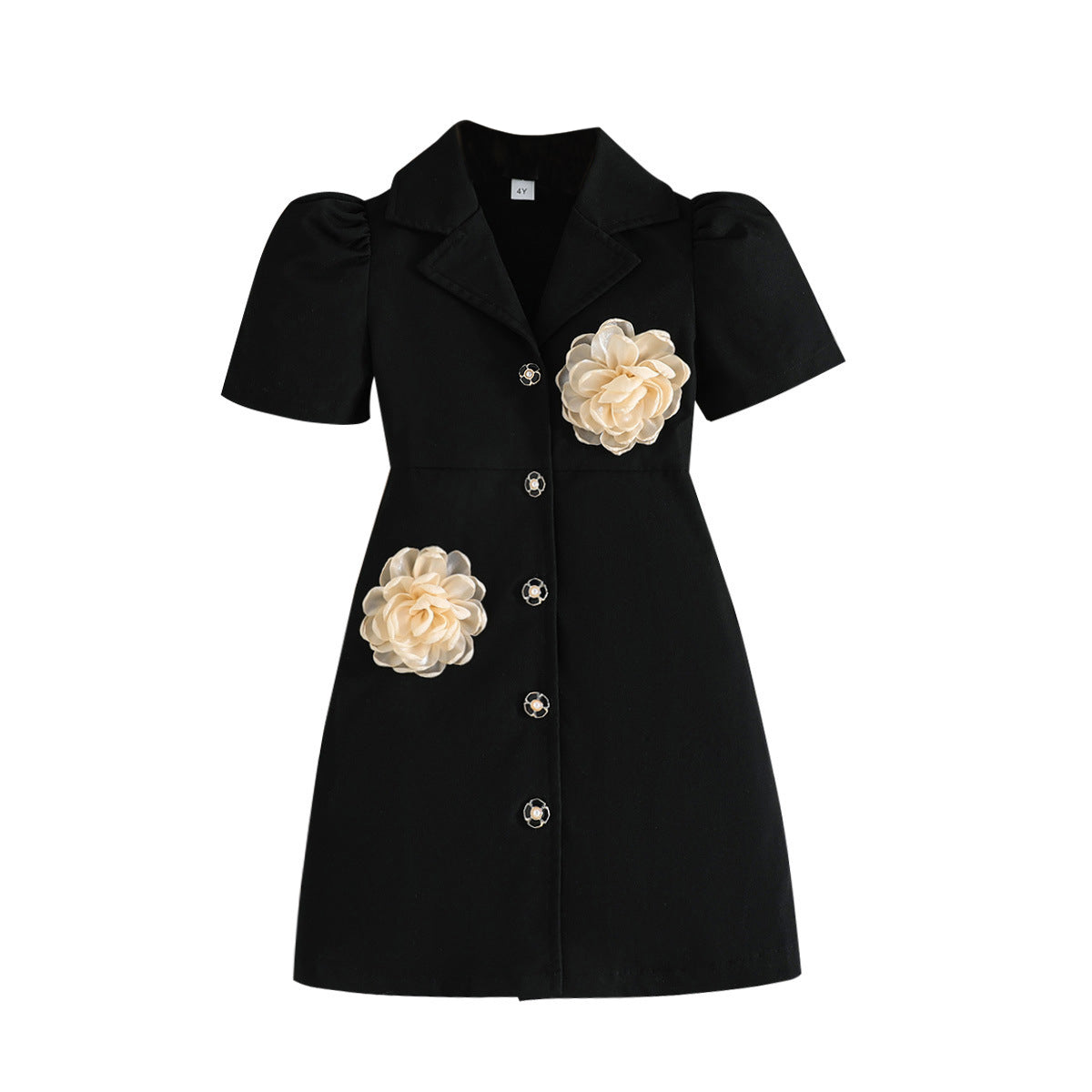 Woman Applique A-Line Midi Dress