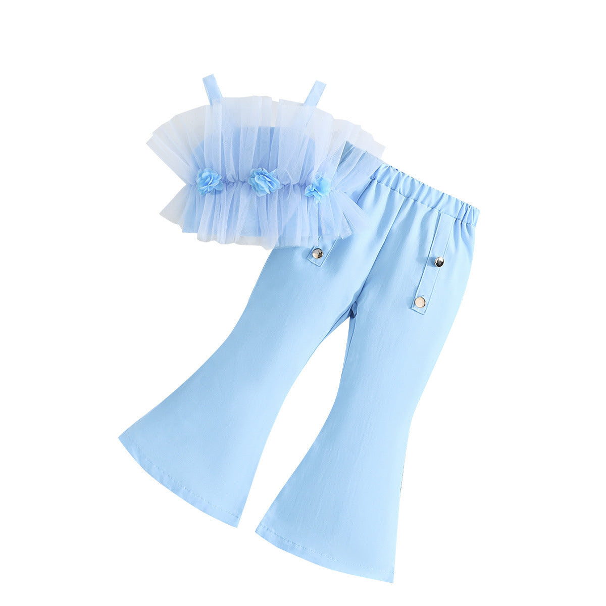 Girls Shoulder Straps Top With Palazzos