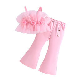 Girls Shoulder Straps Top With Palazzos