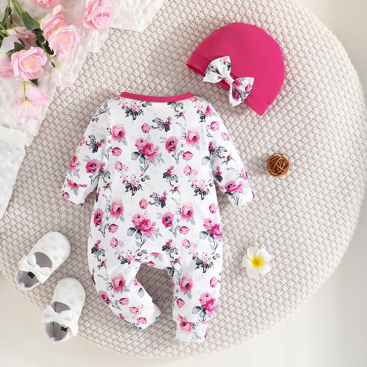 Girls Printed Cotton Rompers