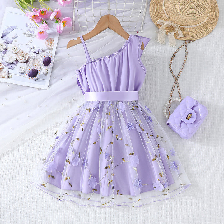 Floral Ruffled Net Fit & Flare Dress