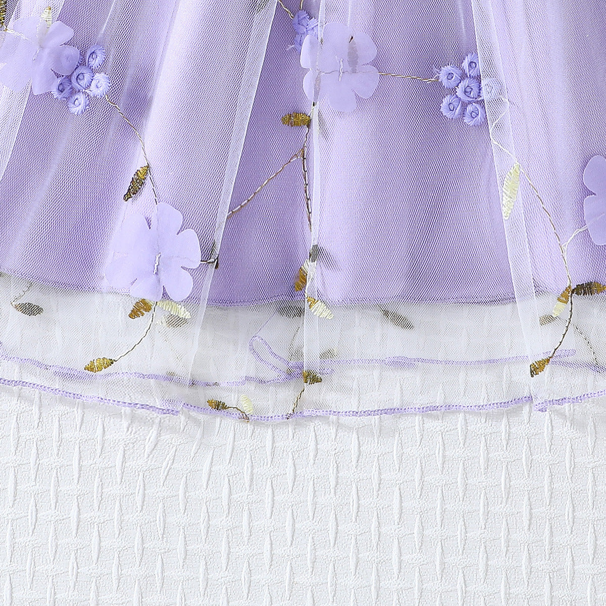 Floral Ruffled Net Fit & Flare Dress