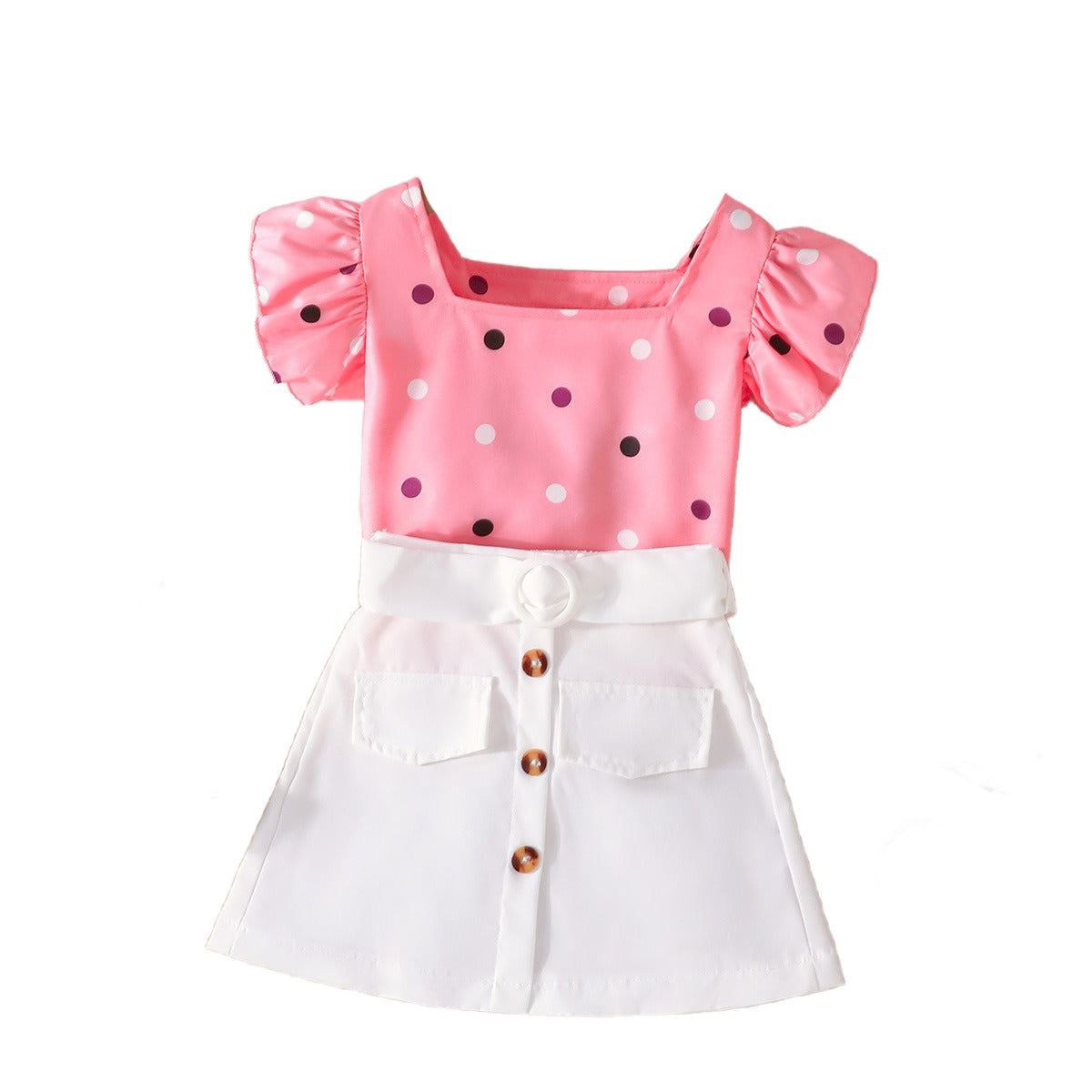 Girls Printed Top With Skirt