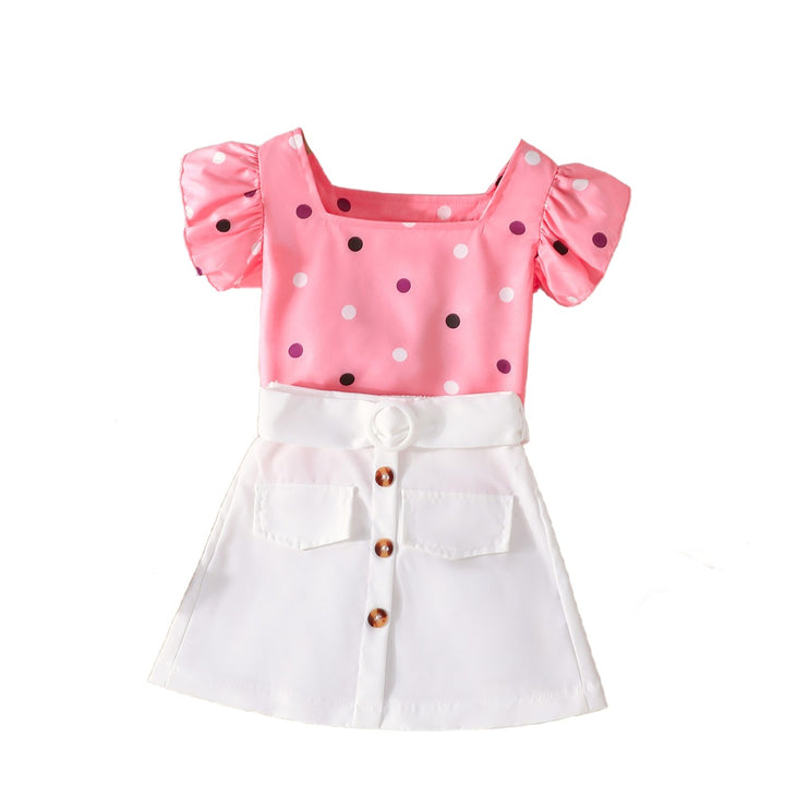Girls Printed Top With Skirt