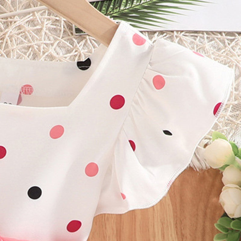 Girls Printed Top With Skirt
