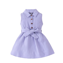 Girls Solid Fit and Flare Dress