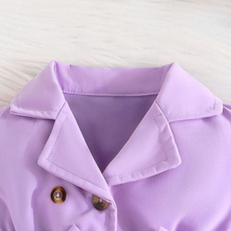 Girls Purple Applique Fit & Flare Dress