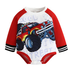 Infant Boys Red Printed Bodysuit