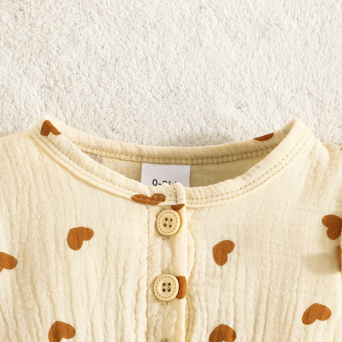 Infant Girls Beige Printed Cotton Bodysuit