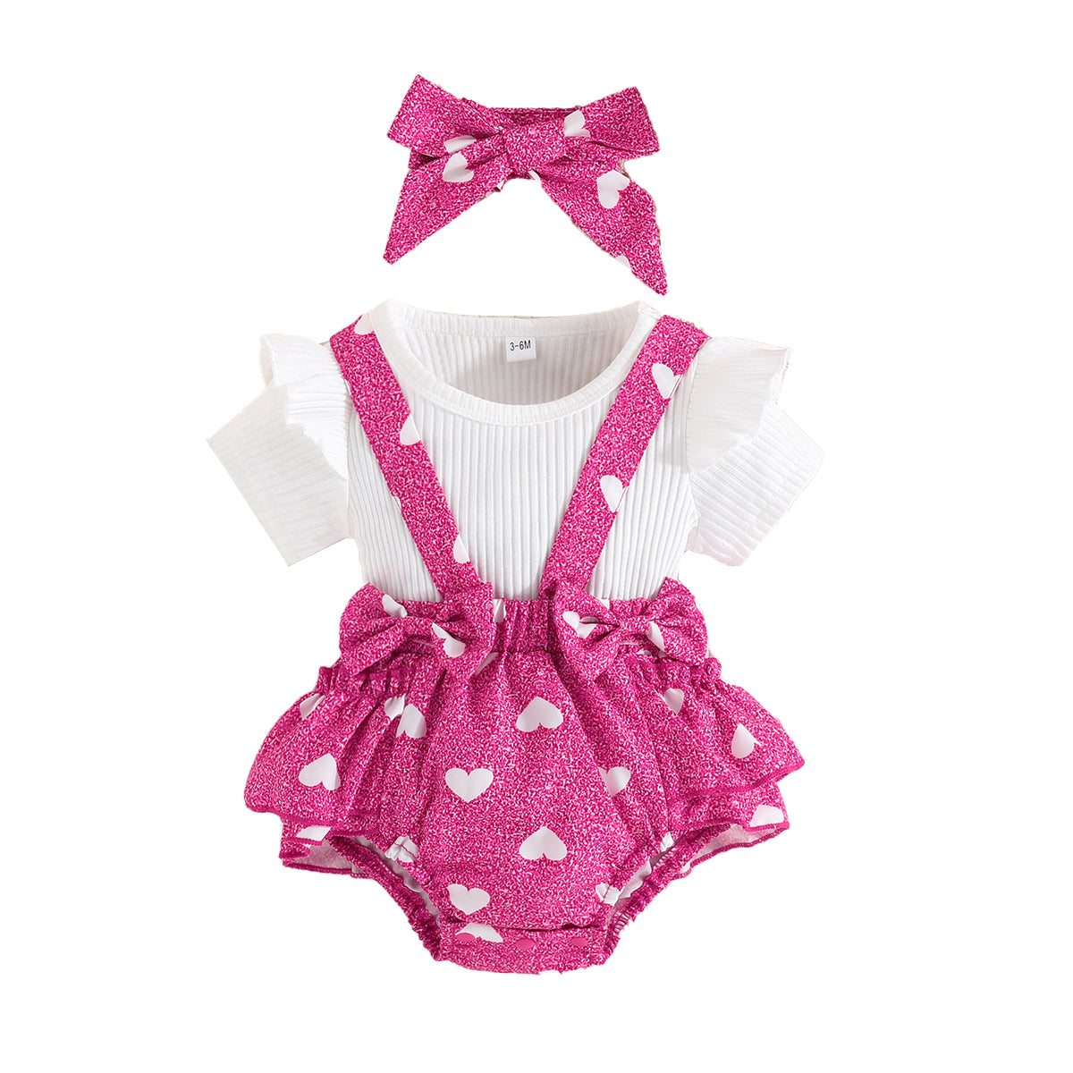 Infants Girls Fuchsia Round Neck Top with Skirt