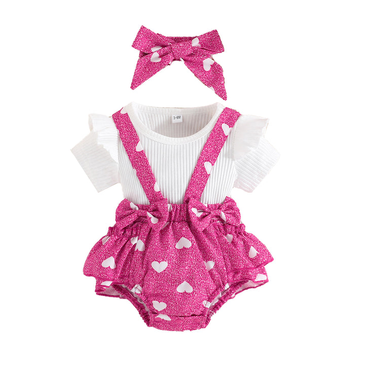 Infants Girls Fuchsia Round Neck Top with Skirt