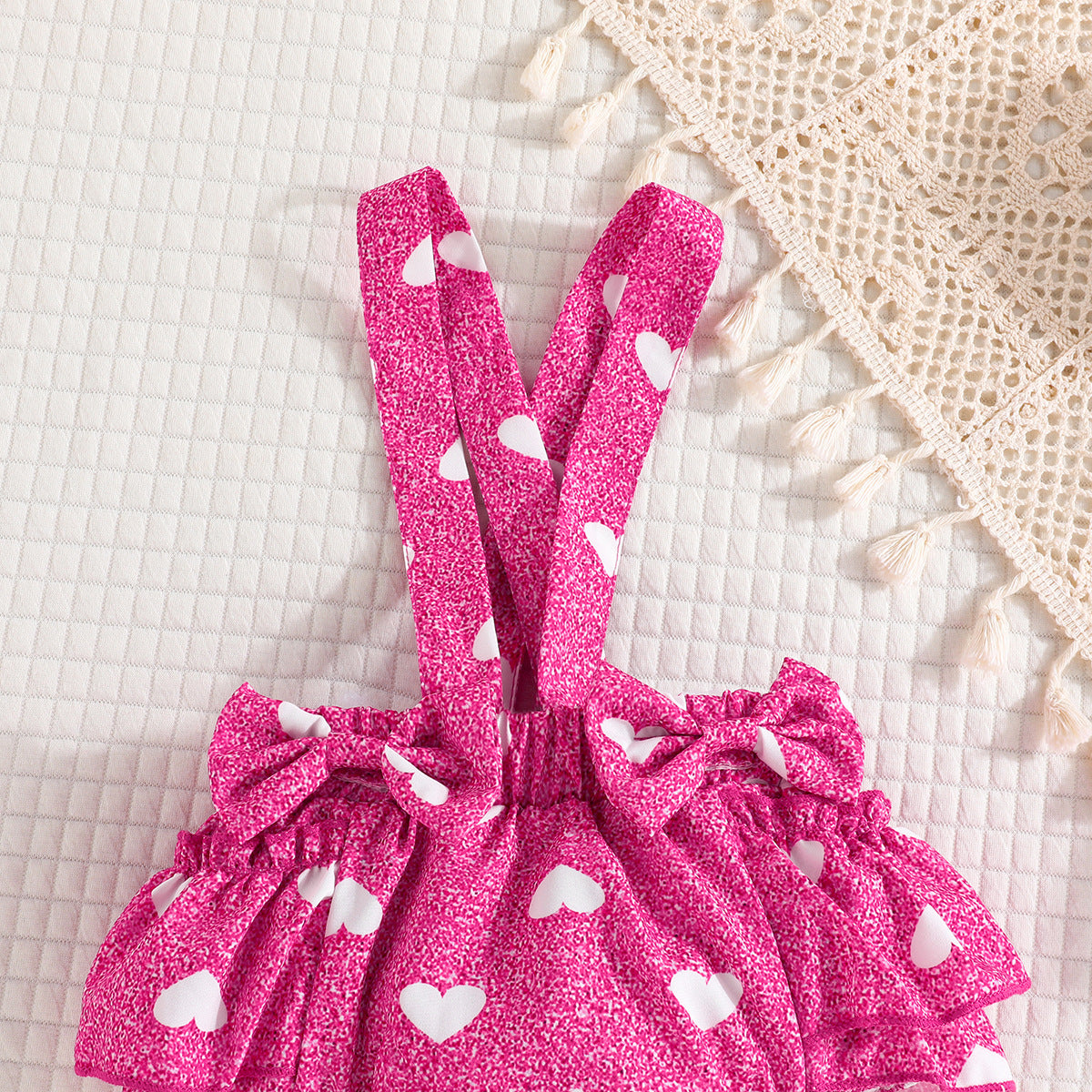 Infants Girls Fuchsia Round Neck Top with Skirt