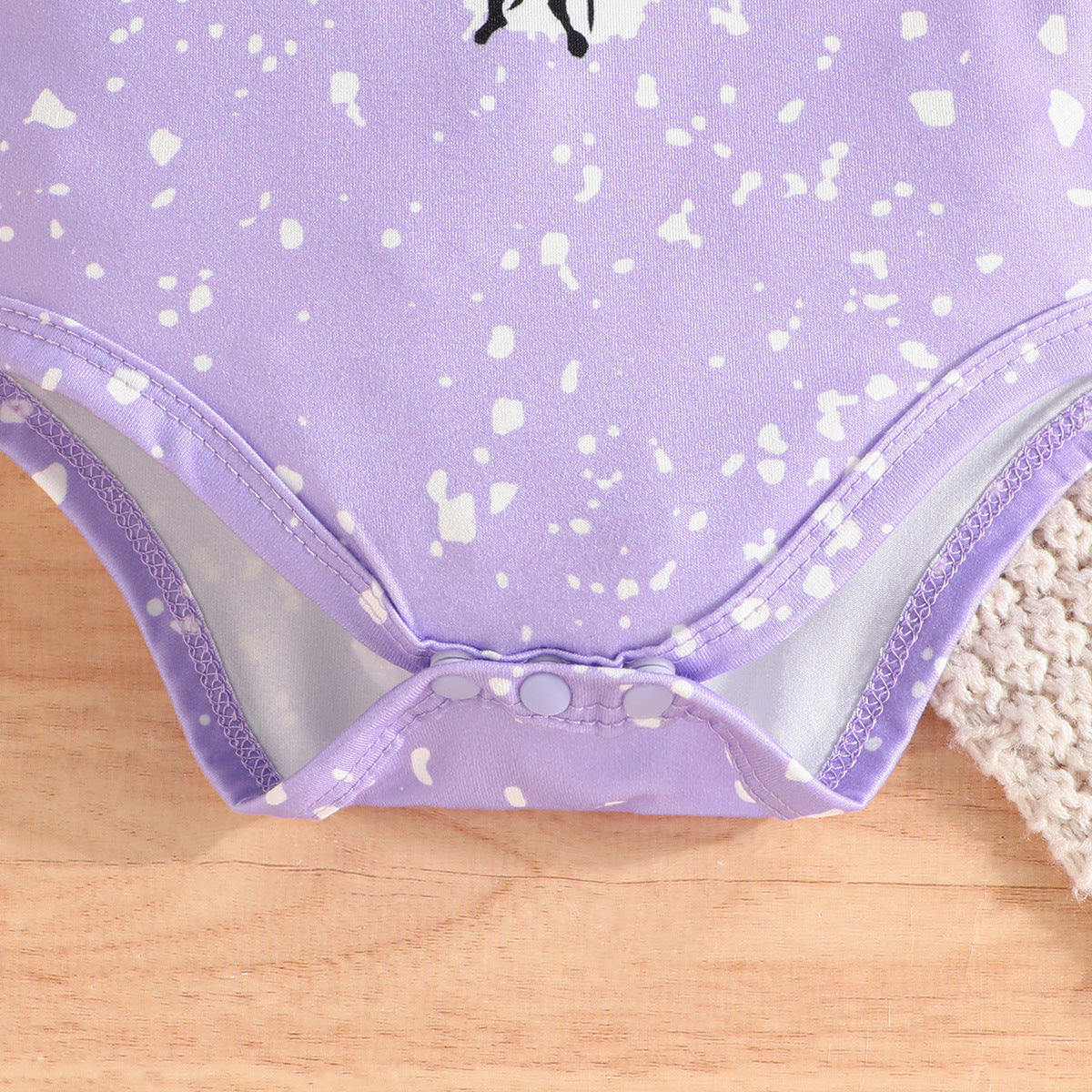 Lavender Girls Printed Bodysuit With Palazzos