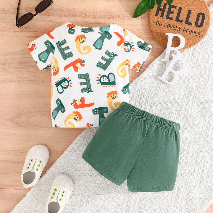 Boys Alphabet Printed T-shirt with Shorts